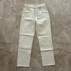 Zara High Rise Straight Leg Jeans